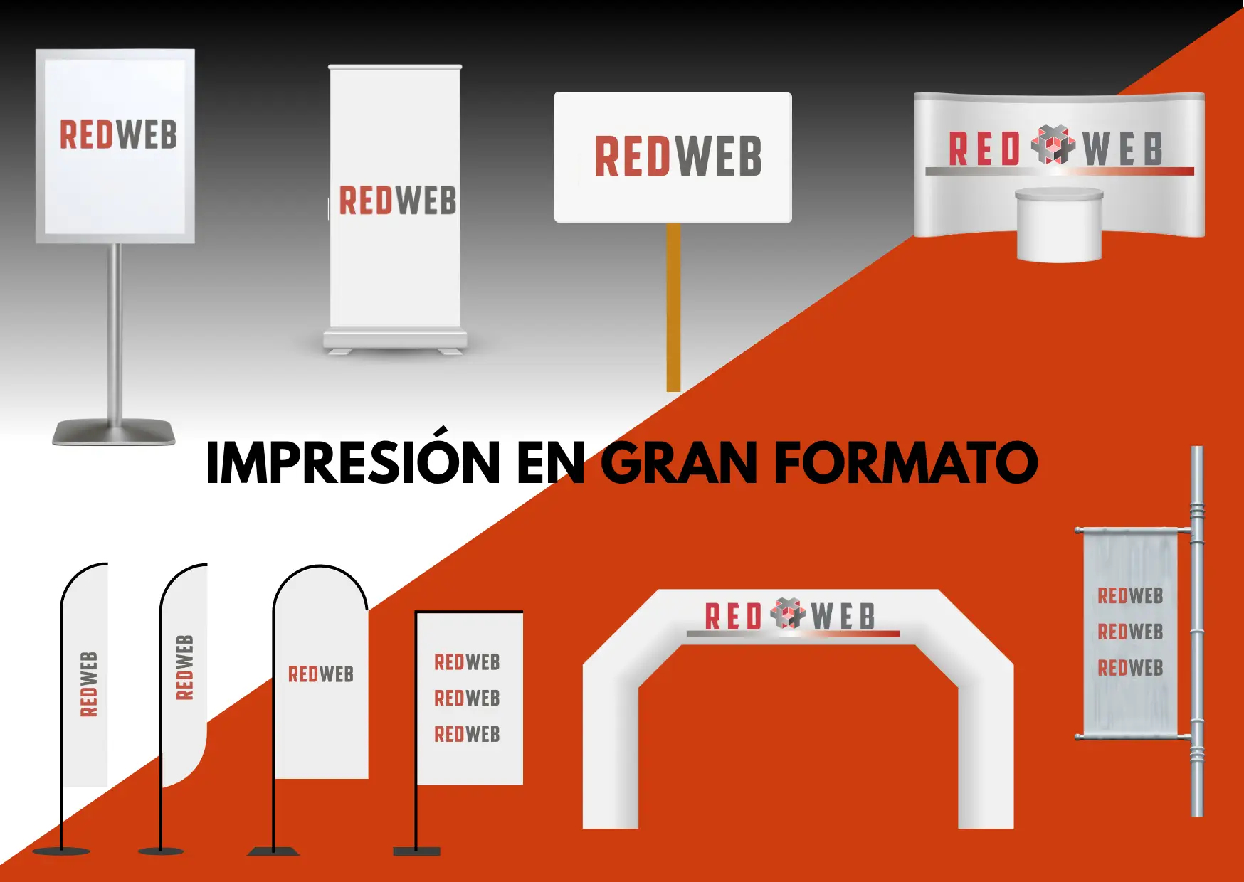 Todo tipo de impresión Grán formato, roll-up, banner, lona, vinil adhesivo y mucho más.